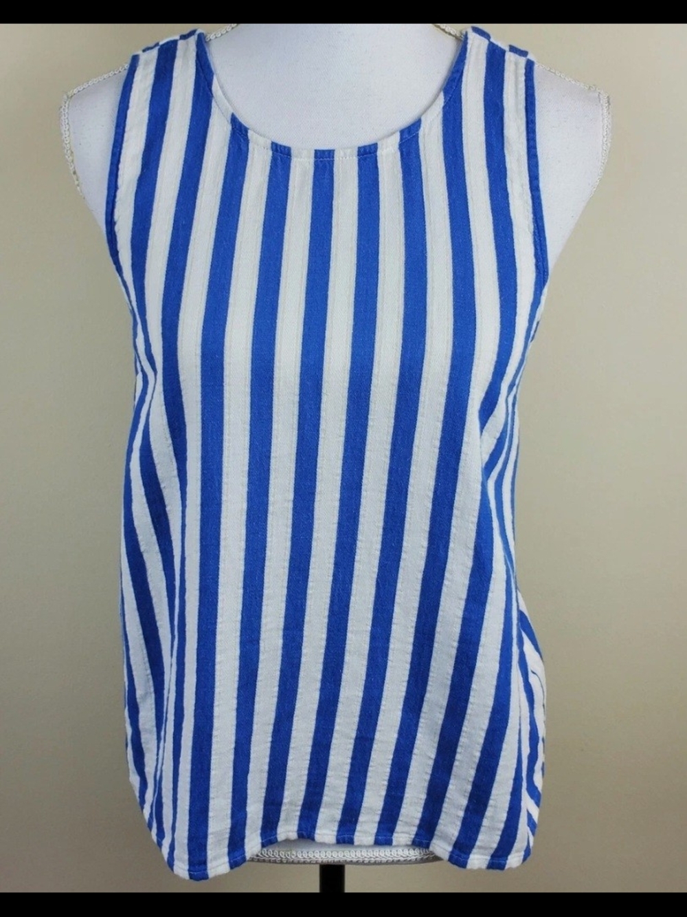 J. Crew Factory Navy Blue‎ and White Striped Tank